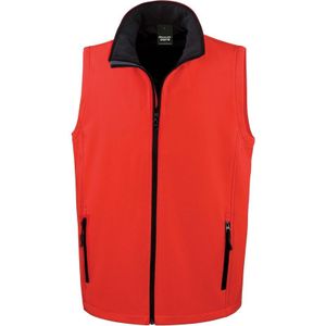 Softshell casual bodywarmer rood voor heren - Outdoorkleding wandelen/zeilen - Mouwloze vesten
