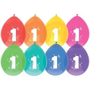 16x Ballonnen 1 jaar - Verjaardag - Kinderfeestje - Leeftijd versiering