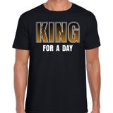 King for a day / Koning voor een dag / Koningsdag t-shirt / shirt zwart voor heren - Kingsday shirt / kleding / outfit