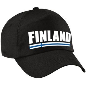 Finland supporters pet zwart voor jongens en meisjes - kinderpetten - Finland landen baseball cap - supporter accessoire