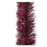 4x stuks kerstslingers framboos roze (magnolia) 270 x 10 cm - Folie lametta guirlandes/slingers