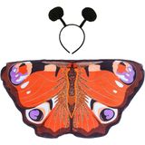 Vlinder verkleed set - vleugels en diadeem - dagpauwoog - kinderen - carnaval verkleed accessoires