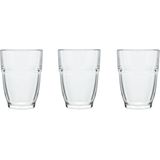 6x Stapelbare waterglazen/drinkglazen transparant 265 ml - Glazen - Drinkglas/waterglas/sapglas