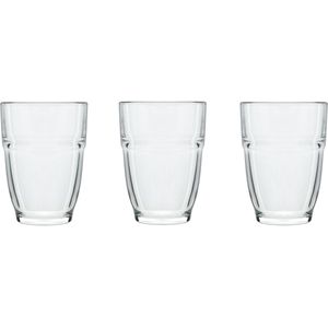 6x Stapelbare waterglazen/drinkglazen transparant 265 ml - Glazen - Drinkglas/waterglas/sapglas
