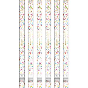 Party confetti shooters - 6x - papieren confetti - party poppers - confettikanonnen - 80 cm