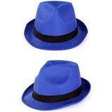 2x stuks party feest gleufhoedjes blauw - Carnaval verkleed hoeden