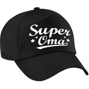 Super oma cadeau pet / baseball cap zwart voor volwassenen -  kado voor oma