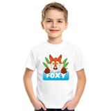 Foxy de vos t-shirt wit voor kinderen - unisex - vossen shirt - kinderkleding / kleding