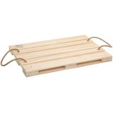 Set van 2x stuks dienbladen/onderzetters rechthoekig pallet hout - 42 x 28 cm