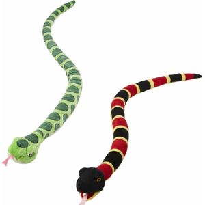 Nature Planet - Pluche slangen knuffels - set van 2x stuks van 145 cm