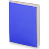 Pakket van 12x stuks notitieblokje blauw met zachte kaft en plastic hoes 10 x 13 cm - 100x blanco paginas - opschrijfboekjes