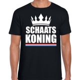 Zwart schaats koning shirt met kroon heren - Sport / hobby kleding
