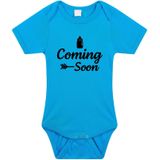 Coming soon gender reveal jongen cadeau tekst baby rompertje blauw - Kraamcadeau - Babykleding