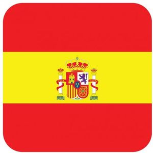 60x Bierviltjes Spaanse vlag vierkant - Spanje feestartikelen - Landen decoratie