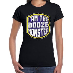 Halloween I am the booze monster/ drankmonster verkleed t-shirt zwart voor dames - horror shirt / kleding / kostuum