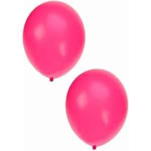 Bellatio Decorations ballonnen - 50 stuks - neon roze - 27 cm - helium of lucht - verjaardag / versiering