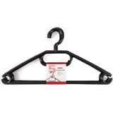 Kledingrek met kleding hangers - 2x enkele stang - kunststof - zwart - 162 x 42 x 168 cm