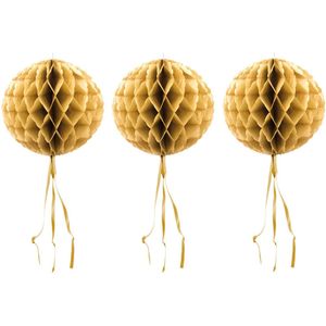 5x stuks gouden decoraties bollen van 30 cm - Plafond feestartikelen versieringen