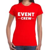 Event crew tekst t-shirt rood dames - evenementen personeel / staff shirt