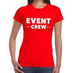 Event crew tekst t-shirt rood dames - evenementen personeel / staff shirt