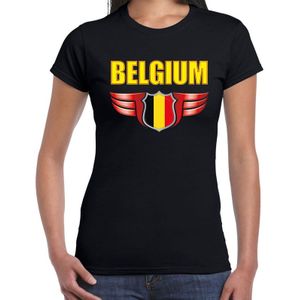 Belgium landen t-shirt Belgie zwart voor dames - Belgie supporter shirt / kleding - EK / WK voetbal