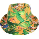 Verkleed hoedje voor Tropical Hawaii party - 2x - bloemen print - volwassenen - Carnaval