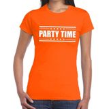 Party time t-shirt oranje dames