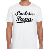 Coolste papa t-shirt wit voor heren -  wit coolste papa cadeaushirt - vaderdag shirt