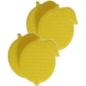 6x stuks ijsblokjes citroen herbruikbaar - Plastic ijsblokjes - Verkoeling artikelen - Gekoelde drankjes maken