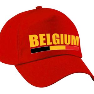 Belgium supporters pet rood voor dames en heren - Belgie landen baseball cap - supporter accessoire