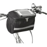 Fietstas met koelvak koeltas zwart/grijs 4 liter inclusief 2 koelelementen - fietskoeltas / stuurtas voor de fiets met koeltas - Fietstas koeltas voor onderweg