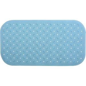 MSV Douche/bad anti-slip mat badkamer - rubber - turquoise blauw - 36 x 76 cm - met zuignappen