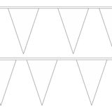 Set van 2x stuks polyester vlaggenlijnen wit 5 meter van stof - 12 buiten vlaggetjes per lijn - thema wit of bruiloft versiering