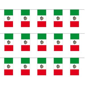 3x stuks papieren feest slinger vlaggetjes van Mexico 4 meter - Feestartikelen/versiering