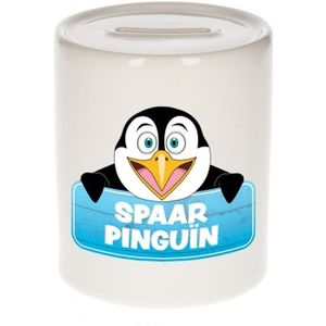 Kinder spaarpot met spaar pinguin opdruk - keramiek - pinguins spaarpotten