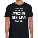 This is what an awesome best man looks like cadeau t-shirt zwart heren - kado voor een huwelijks getuige