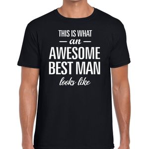 This is what an awesome best man looks like cadeau t-shirt zwart heren - kado voor een huwelijks getuige