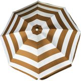 Parasol - goud/wit - gestreept - D200 cm - UV-bescherming - incl. draagtas