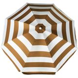 Parasol - goud/wit - gestreept - D200 cm - UV-bescherming - incl. draagtas