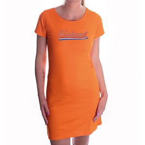 Oranje fan jurkje voor dames - Holland met Nederlandse wimpel - Nederland supporter - EK/ WK dress / outfit