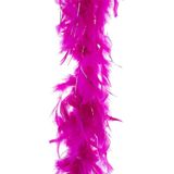 2x stuks carnaval verkleed veren Boa kleur fuchsia roze met zilver 2 meter - Verkleedkleding accessoire
