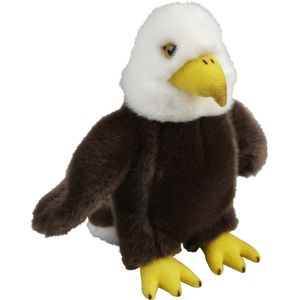 Pluche kleine knuffel dieren Amerikaanse Zeearend roofvogel van 18 cm - Speelgoed knuffels vogels - Leuk als cadeau voor kinderen