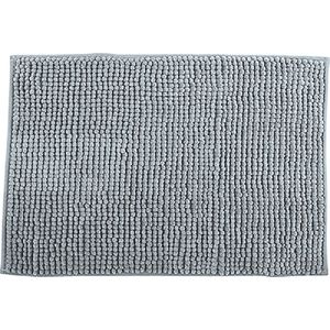 MSV Badkamerkleed/badmat tapijtje voor op de vloer - lichtgrijs - 50 x 80 cm - Microvezel - anti slip