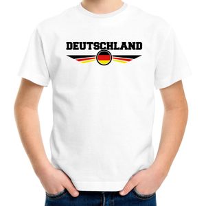 Duitsland landen t-shirt met Duitse vlag - wit - kids - landen shirt / kleding - EK / WK / Olympische spelen outfit