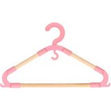 Storage Solutions kledinghangers voor kinderen - 3x - kunststof/hout - roze - Sterke kwaliteit