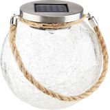 5x Solar lamp glazen potten op zonne-energie 13 cm warm wit - Tuindecoratie/accessoires - Tuinverlichting - Tuinlampjes - Buiten verlichting - Solar/zonne-energie mason jar voor in de tuin