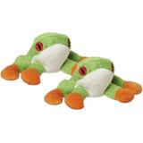 2x Stuks Pluche Boomkikker Knuffel 10 cm - Kikkers Knuffeldieren