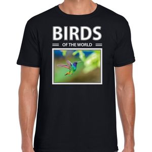 Dieren foto t-shirt Kolibrie vogel - zwart - heren - birds of the world - cadeau shirt Kolibries liefhebber