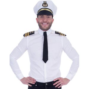 Volwassenen verkleed set voor kapitein 3-delig - Carnaval - Kapiteinspet stropdas schouderstukken