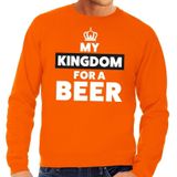 Oranje My Kingdom for a beer sweater - Trui voor heren - Koningsdag kleding